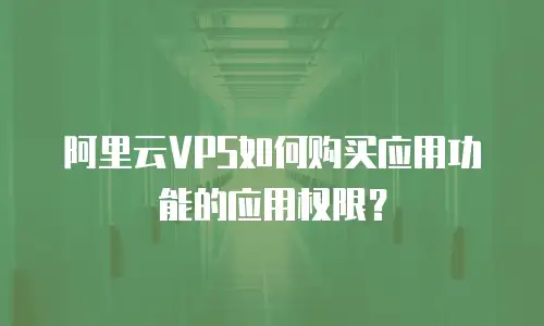 阿里云VPS如何购买应用功能的应用权限？