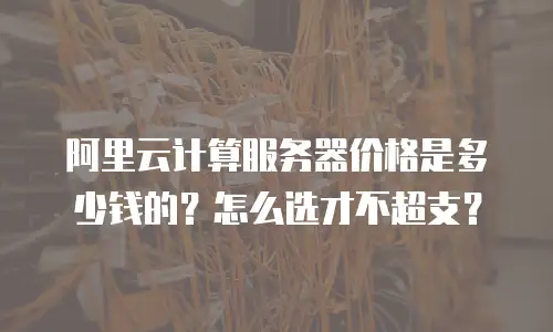 阿里云计算服务器价格是多少钱的？怎么选才不超支？