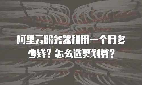 阿里云服务器租用一个月多少钱？怎么选更划算？
