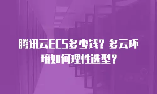腾讯云ECS多少钱？多云环境如何理性选型？