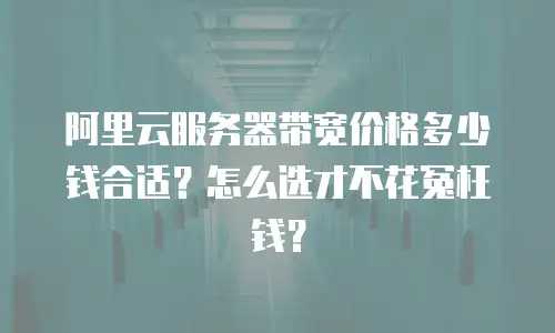 阿里云服务器带宽价格多少钱合适？怎么选才不花冤枉钱？