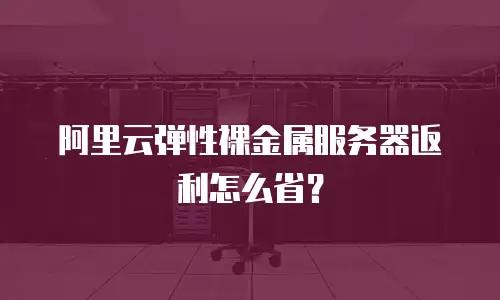 阿里云弹性裸金属服务器返利怎么省？