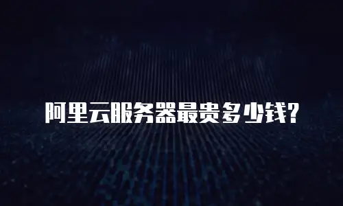 阿里云服务器最贵多少钱？