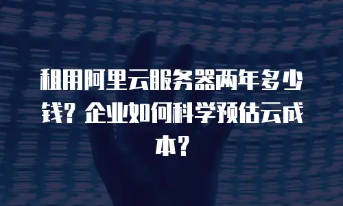 租用阿里云服务器两年多少钱？企业如何科学预估云成本？