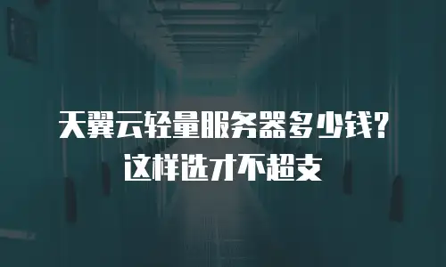 天翼云轻量服务器多少钱？这样选才不超支
