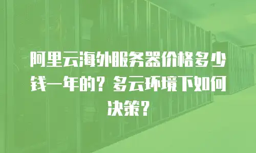 阿里云海外服务器价格多少钱一年的？多云环境下如何决策？