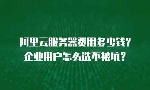 阿里云服务器费用多少钱？企业用户怎么选不被坑？