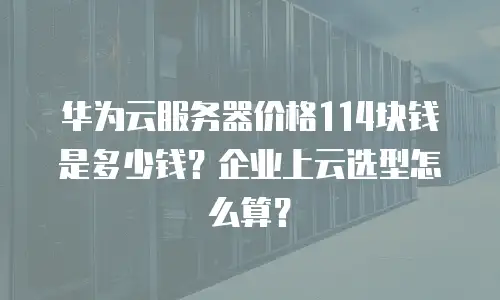华为云服务器价格114块钱是多少钱？企业上云选型怎么算？