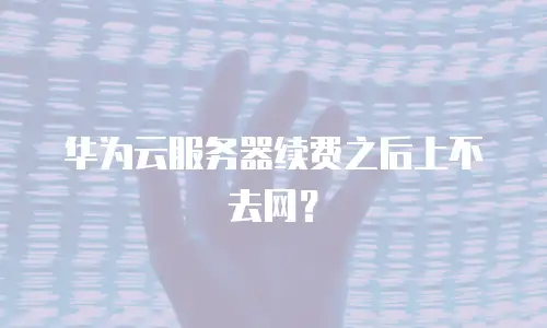 华为云服务器续费之后上不去网？