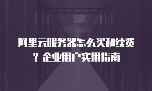 阿里云服务器怎么买和续费？企业用户实用指南