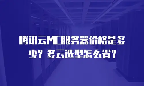 腾讯云MC服务器价格是多少？多云选型怎么省？