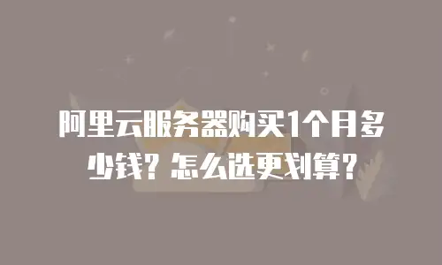 阿里云服务器购买1个月多少钱？怎么选更划算？