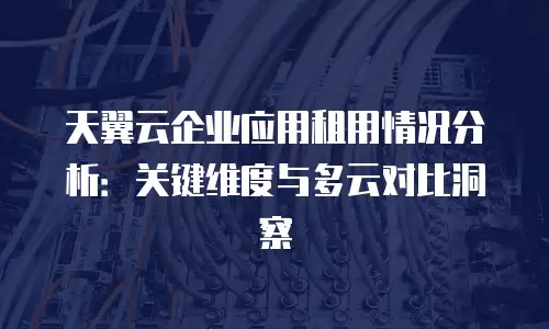天翼云企业应用租用情况分析：关键维度与多云对比洞察
