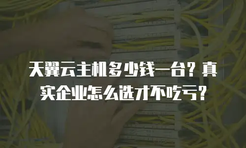 天翼云主机多少钱一台？真实企业怎么选才不吃亏？