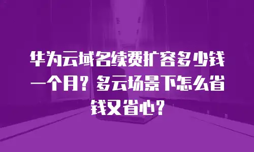 华为云域名续费扩容多少钱一个月？多云场景下怎么省钱又省心？