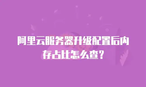 阿里云服务器升级配置后内存占比怎么查？