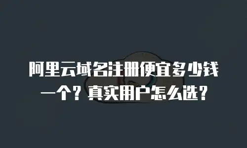 阿里云域名注册便宜多少钱一个？真实用户怎么选？