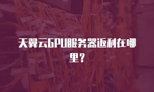 天翼云GPU服务器返利在哪里？