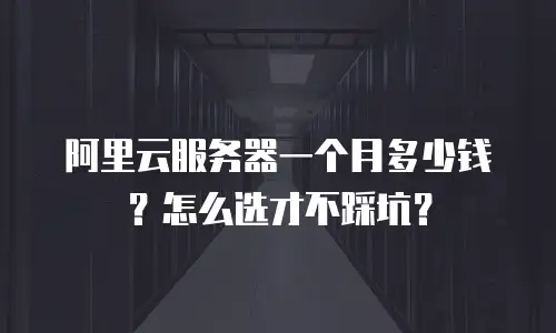 阿里云服务器一个月多少钱？怎么选才不踩坑？