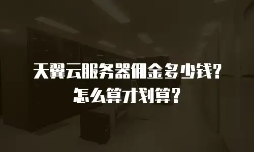 天翼云服务器佣金多少钱？怎么算才划算？