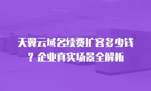 天翼云域名续费扩容多少钱？企业真实场景全解析