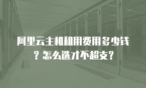 阿里云主机租用费用多少钱？怎么选才不超支？