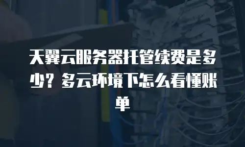 天翼云服务器托管续费是多少？多云环境下怎么看懂账单