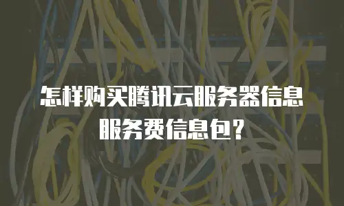 怎样购买腾讯云服务器信息服务费信息包？