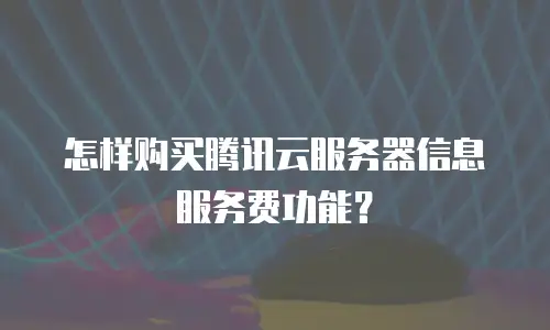 怎样购买腾讯云服务器信息服务费功能？
