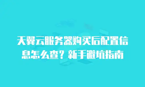 天翼云服务器购买后配置信息怎么查？新手避坑指南