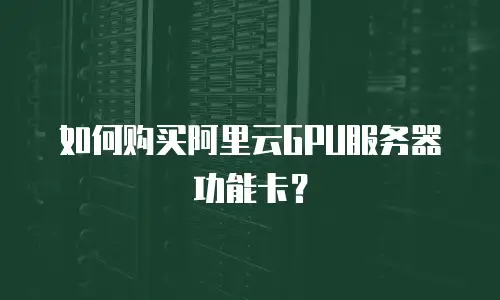 如何购买阿里云GPU服务器功能卡？