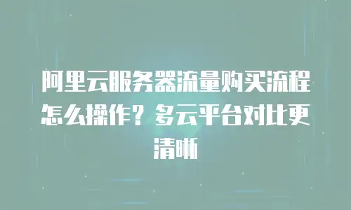 阿里云服务器流量购买流程怎么操作？多云平台对比更清晰