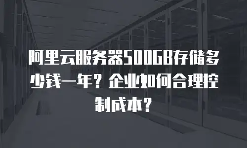 阿里云服务器500GB存储多少钱一年？企业如何合理控制成本？