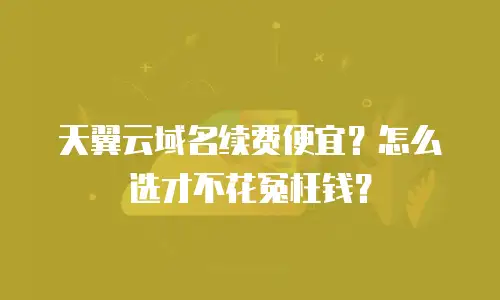 天翼云域名续费便宜？怎么选才不花冤枉钱？