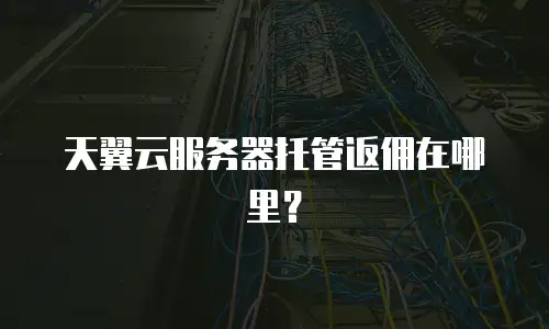 天翼云服务器托管返佣在哪里？