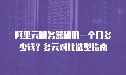 阿里云服务器租用一个月多少钱？多云对比选型指南