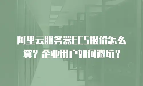 阿里云服务器ECS报价怎么算？企业用户如何避坑？
