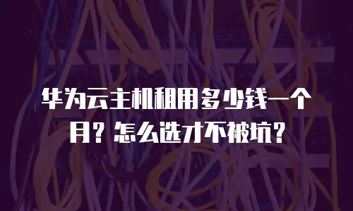 华为云主机租用多少钱一个月？怎么选才不被坑？