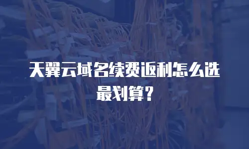 天翼云域名续费返利怎么选最划算？