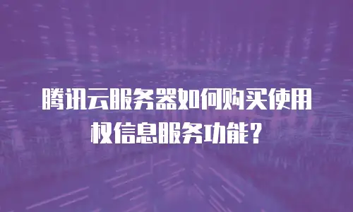 腾讯云服务器如何购买使用权信息服务功能？