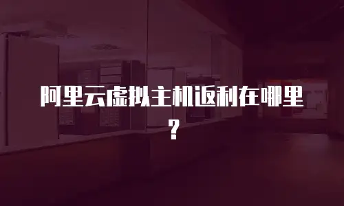 阿里云虚拟主机返利在哪里？