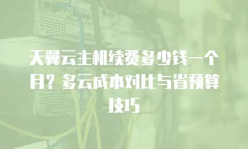 天翼云主机续费多少钱一个月？多云成本对比与省预算技巧