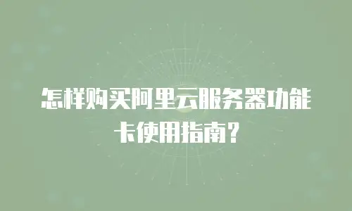 怎样购买阿里云服务器功能卡使用指南？