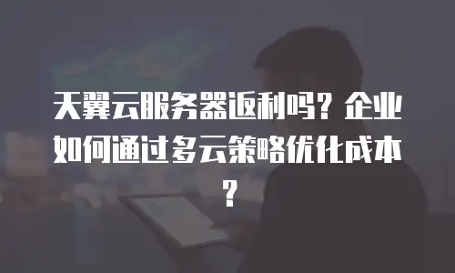 天翼云服务器返利吗？企业如何通过多云策略优化成本？