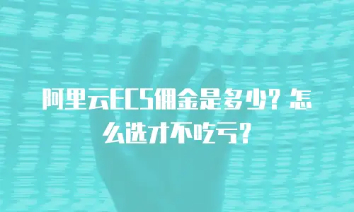 阿里云ECS佣金是多少？怎么选才不吃亏？