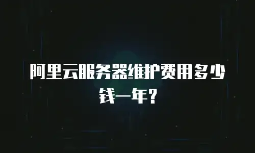 阿里云服务器维护费用多少钱一年？