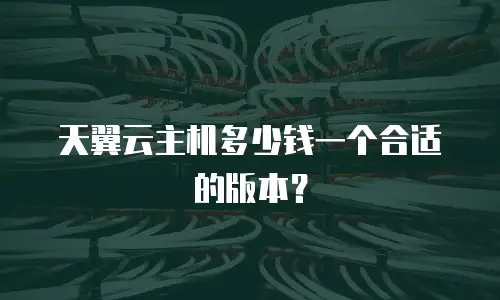 天翼云主机多少钱一个合适的版本？