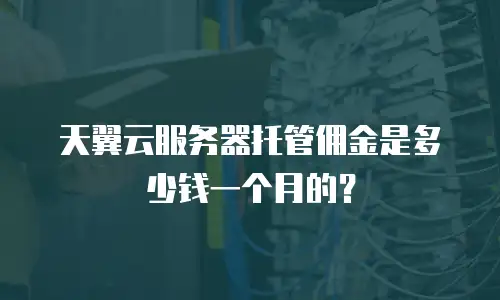 天翼云服务器托管佣金是多少钱一个月的？