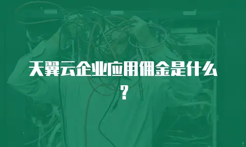 天翼云企业应用佣金是什么？