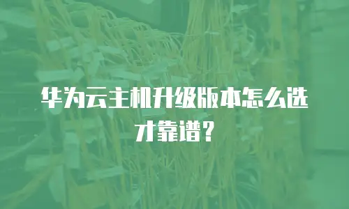 华为云主机升级版本怎么选才靠谱？